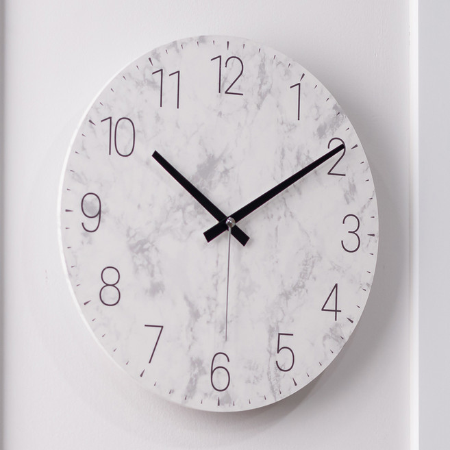 플라이토 노멀 인테리어 무소음 벽시계 30cm, 비앙코
