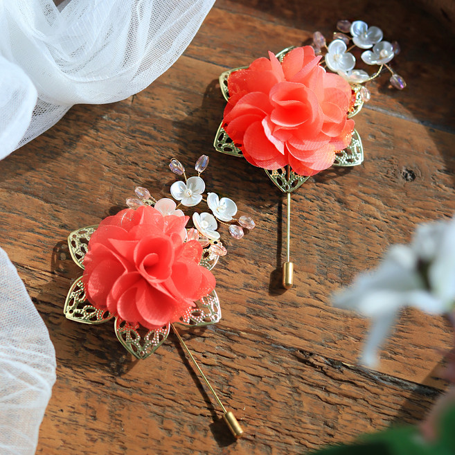 센트바스켓 어버이날 감사 카네이션 브로치 2p