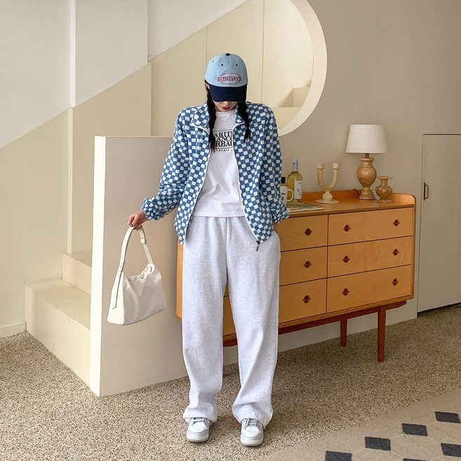 시크블랙 여성용 체이콘 밴딩 스토퍼 조거 팬츠 cppt10938k2a