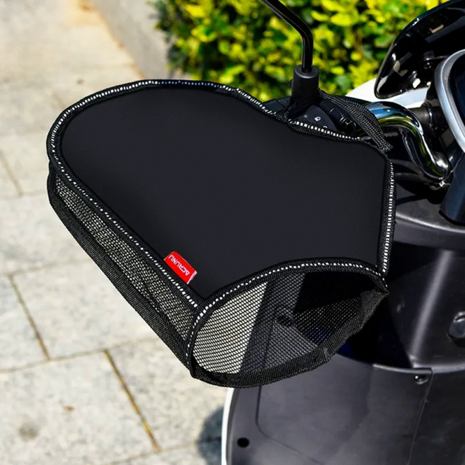 아이디어룸 오토바이 여름 토시 핸들 커버 양손 세트, 블랙