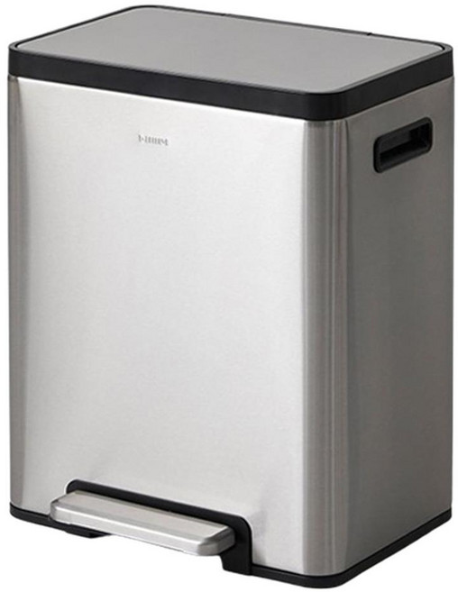 HANSSEM 經典腳踏式不鏽鋼垃圾桶 20L, 銀色