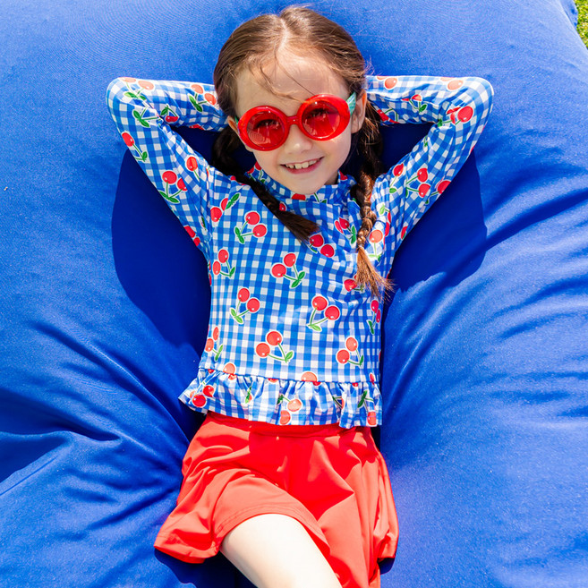 라라아망 여아용 체리 래쉬가드 세트