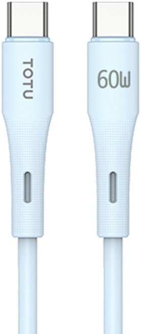 TOTU 拓途 膚感系列 USB-C TO Type-C PD充電傳輸快充線 液態矽膠, 藍色, 1條, 1m