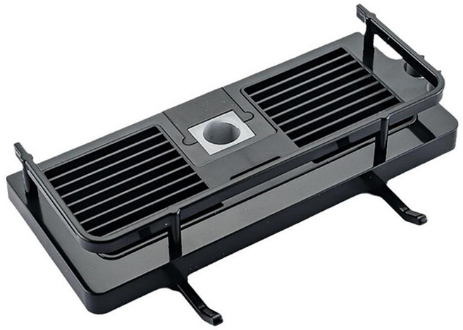 hillo 이지 무타공 샤워기 욕실 선반, 블랙, 1개