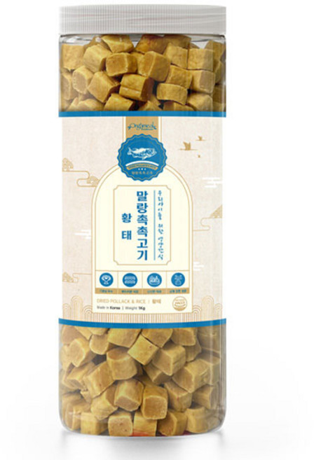 올가밀 강아지 말랑 촉촉 고기 트릿, 황태, 1kg, 1개