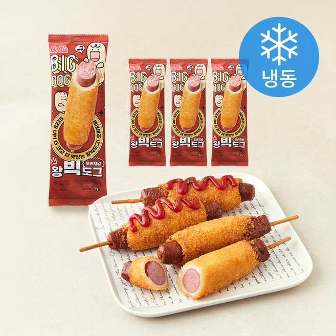 벨리푸드 왕빅도그 오리지널 (냉동), 150g, 4개, 1개입