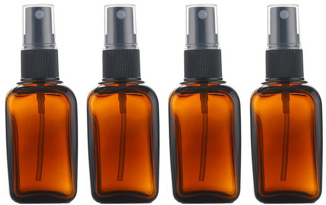 선동상사 차광 유리 스프레이 용기 50ml, 4개, 브라운