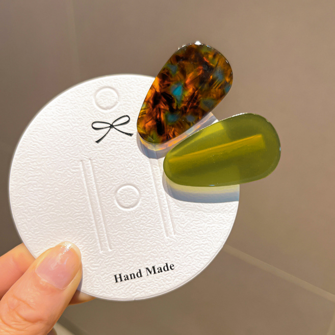 피어니스트 글로시 미니 똑딱 클립 헤어핀 2종 세트