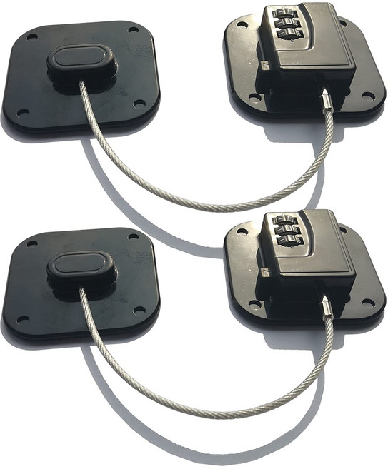 제노윈 냉장고 시건장치 자물쇠 블랙, 2개