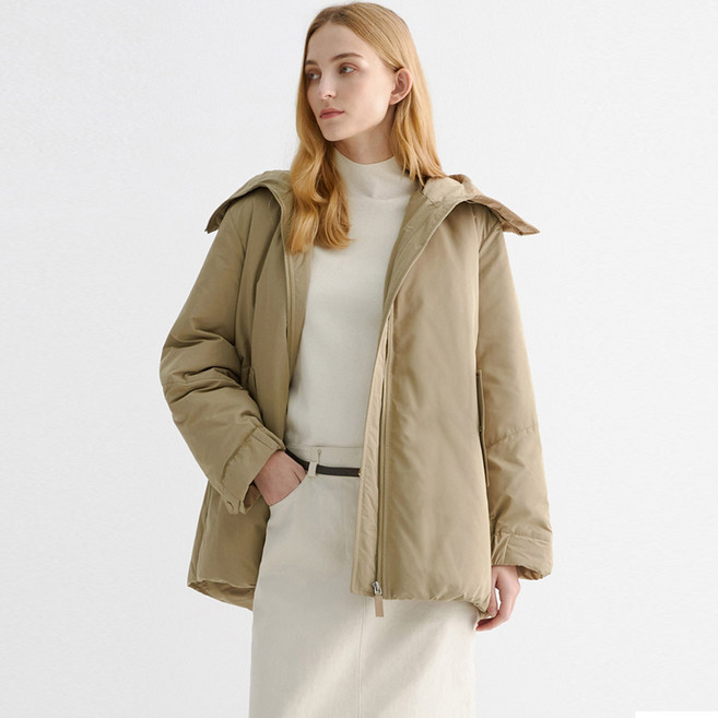 쉬즈미스 여성용 벨티드 후드 덕다운 오버핏 점퍼 SSDJPO42130