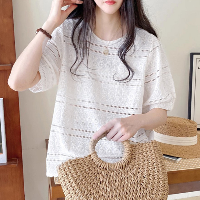 포플러앤씨 여성용 브룬 빅사이즈 펀칭 블라우스 P25SMBL031317