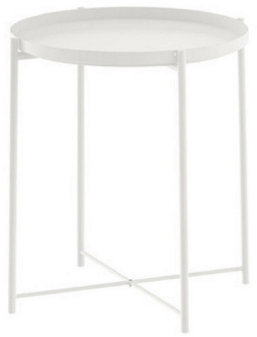생활살림 모던 심플 철제 사이드 테이블, 화이트
