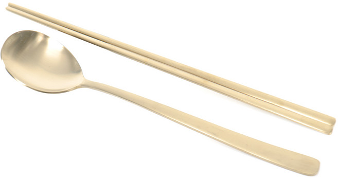 티타늄 민자 수저 세트, 숟가락 + 젓가락, 1개