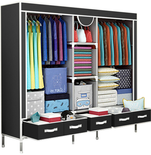 MAME 조립식 비키니 옷장 L, 블랙(M0036)