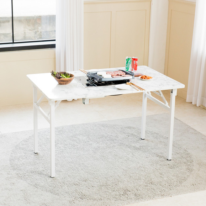 소담갤러리 라운드 입식 불판테이블 방문설치, 비앙코, 4인용