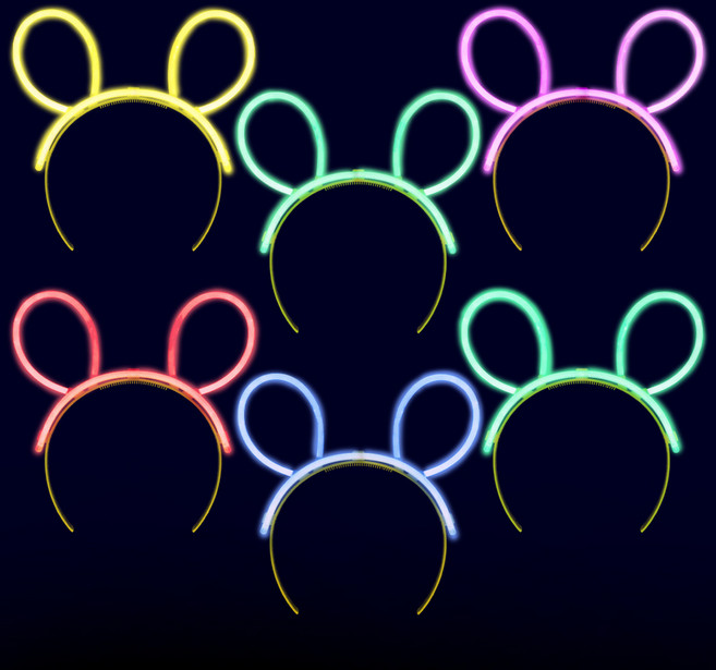 비에이비오 야광 GLOW IN THE DARK 머리띠, 랜덤발송, 6개