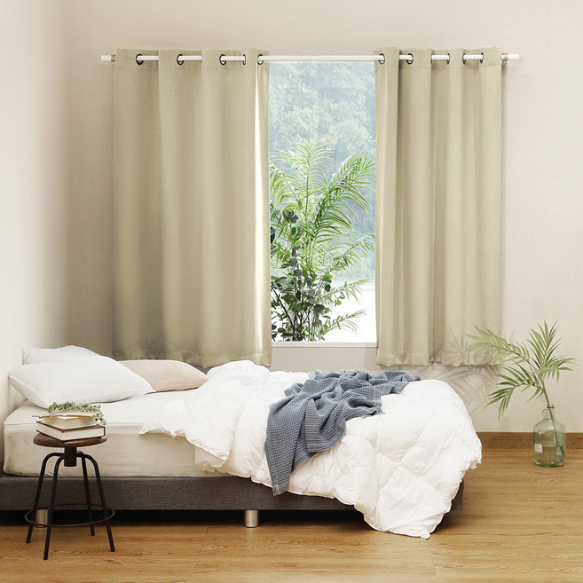 더자리 아일렛형 암막커튼 + 커튼끈 세트