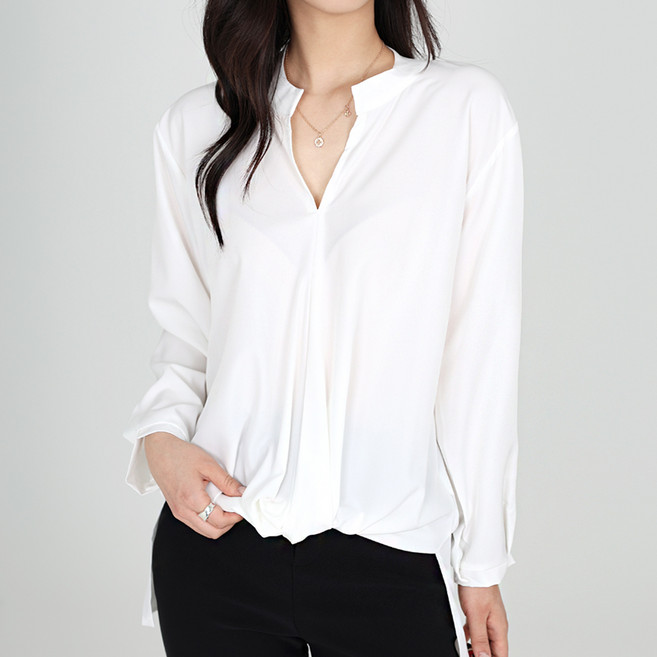 모이르벨라 여성용 롭 언발란스 셔링 블라우스 T24FW2-A0620