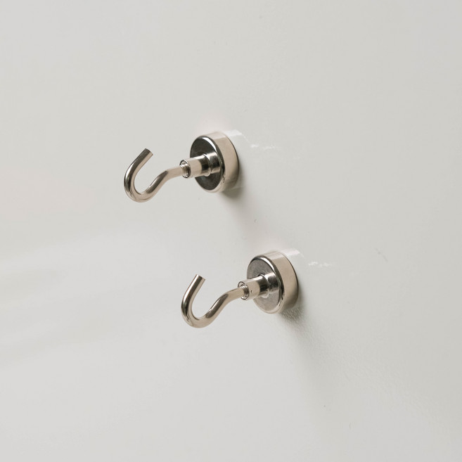 바나코 이지 클램프 데스크 파티션 호환 마그네틱 후크, 실버, 2개