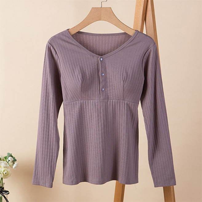 루나글램 쓰리단추 임산부 홈 수유 셔츠 CHS176