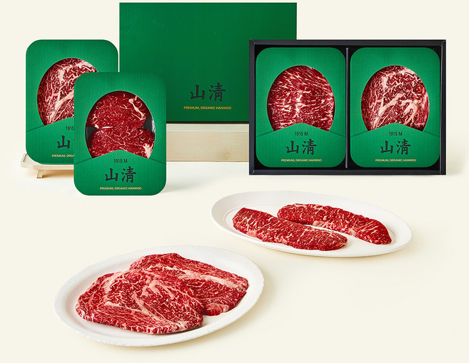 산청 유기농 인증 한우 1++등급 구이 선물세트 (냉장), 800g, 1세트