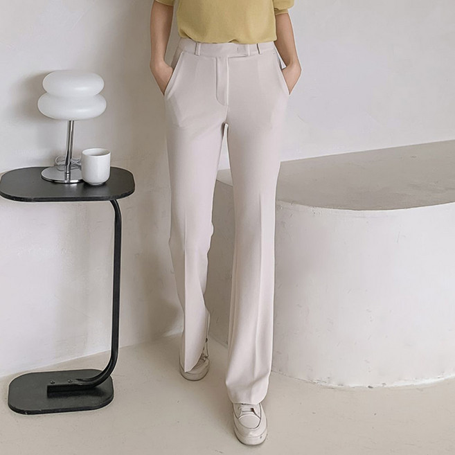 제이에이치스타일 여성용 롱/숏 기장 부츠컷 스판 히든 뒷밴딩 하이웨스트 슬랙스 SJROK657