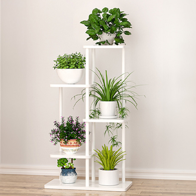 21세기트랜드 화담 소품 인테리어 모던 거실 베란다 철재 화분 정리대 47 x 23.5 x 86 cm, 화이트, 5단