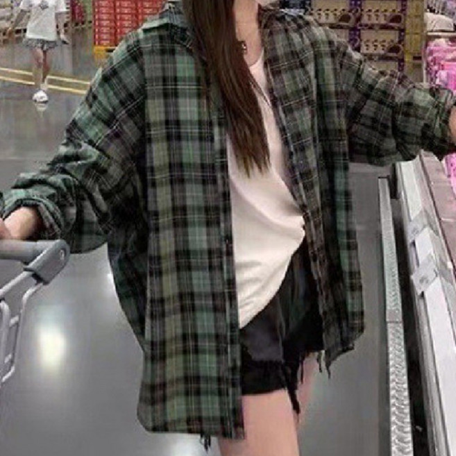 Goodif 女款多色寬鬆格紋襯衫