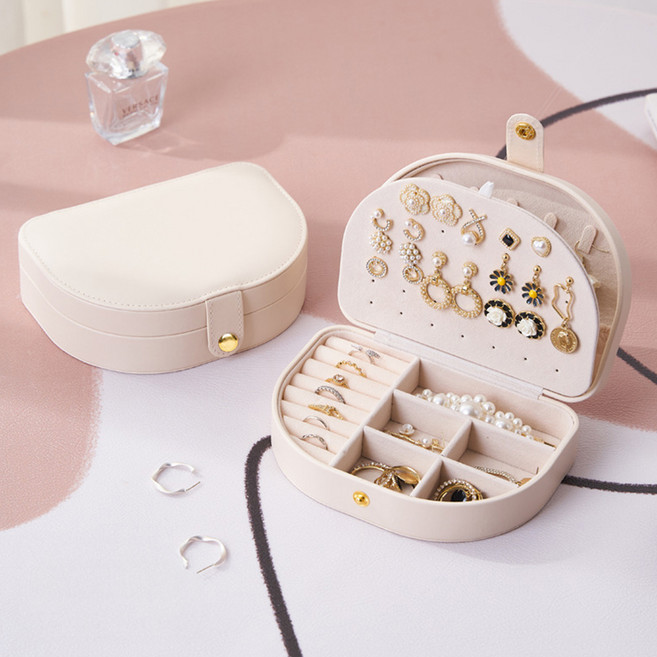 리빙공감 2단 주얼리 목걸이 악세사리 보관함, 아이보리, 1개