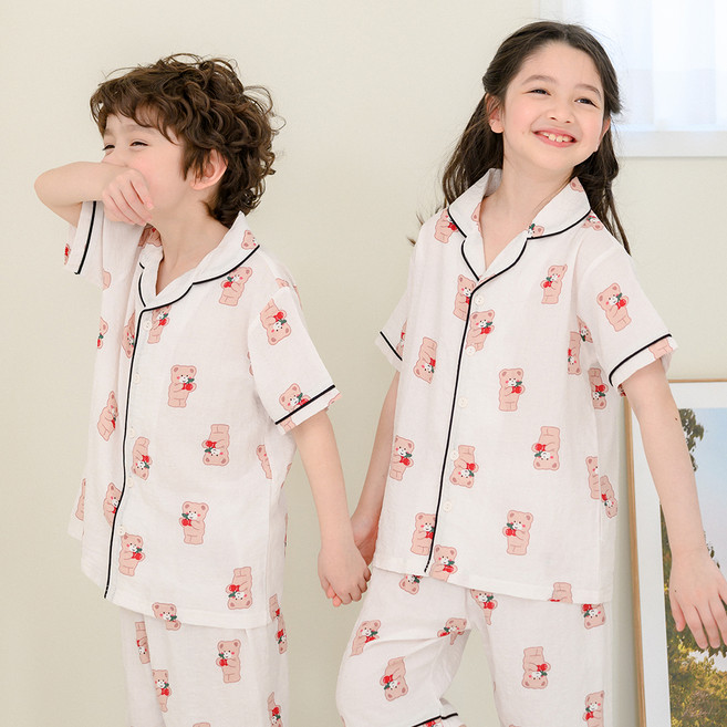 보누맘 아동용 냉감 레이온 반팔 잠옷 상하의 세트