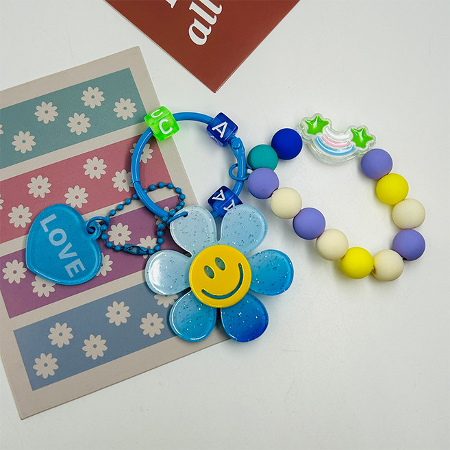 소리달 르지 비즈 스마일 참 키링