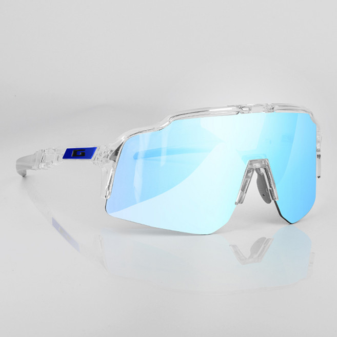 가빈 스타일호른 빅사이즈 스포츠 선글라스 G106 + 도수클립 세트, T922 투명 블루변색렌즈(선글라스), 랜덤발송(실리콘링), 1세트