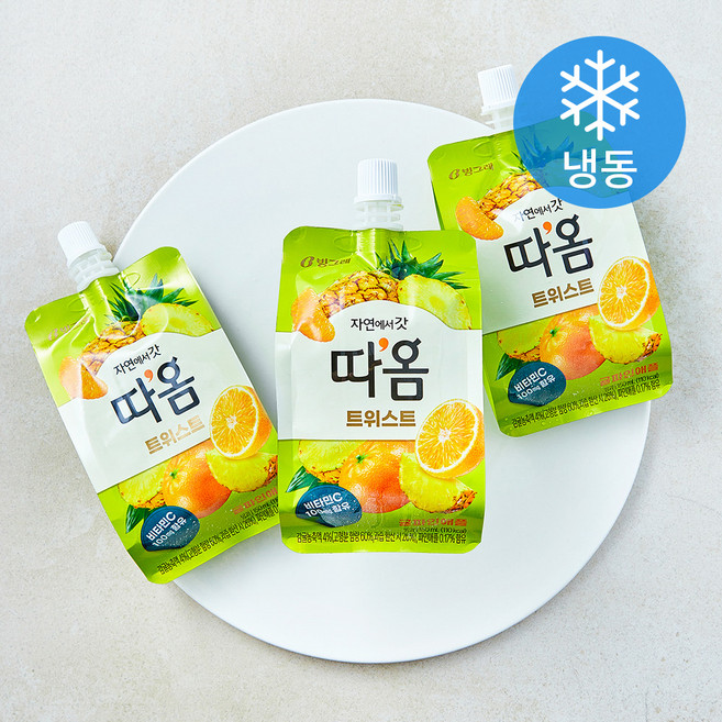 빙그레 따옴 트위스트 귤파인애플 (냉동), 3개, 1개입, 150ml
