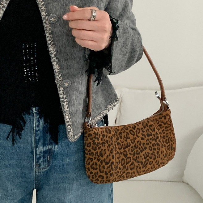 CCREANG 真牛皮麂皮迷你包 + 長背帶組合 L6861, L6861 豹紋