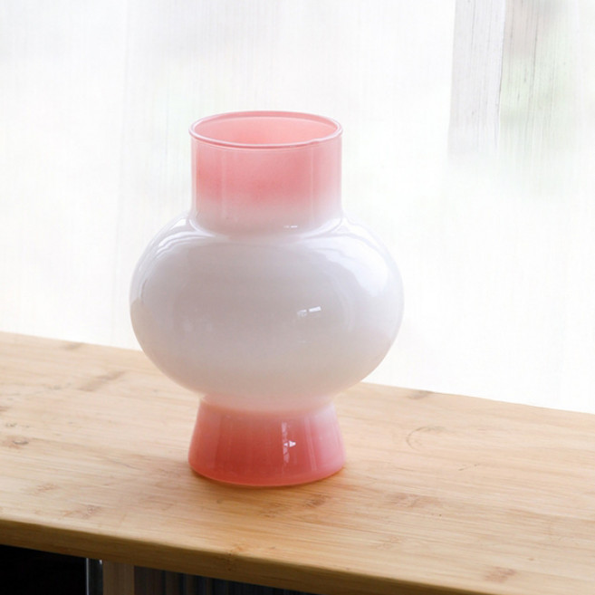 미르노아 심플 프렌치 스타일 오브제 유리화병 MMM3521, 라이트핑크