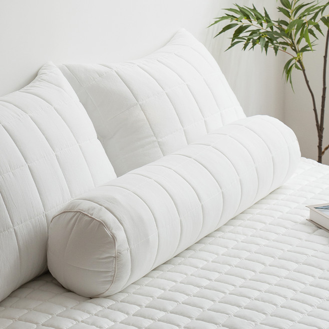 세라지오 푸딩소프트워싱롱허리 원형누빔바디필로우커버 솜포함, 아이보리