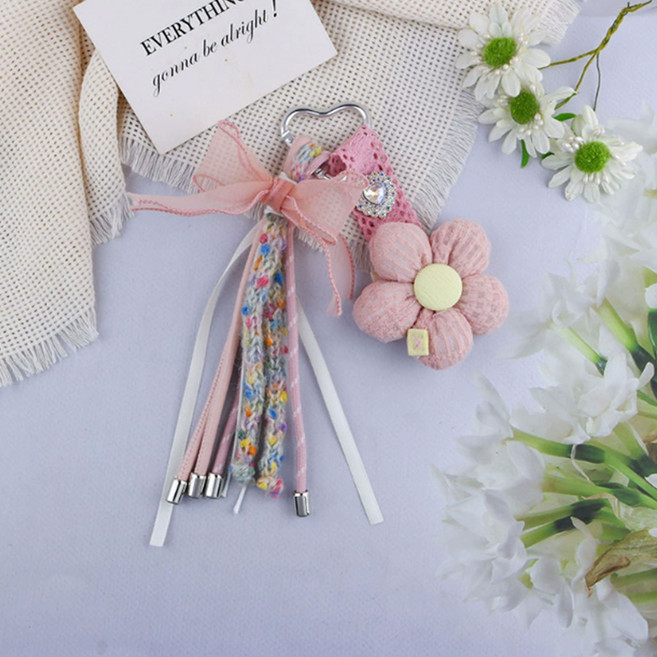 소리달 잇투 플라워장식 테슬 가방장식 백꾸 가방키링