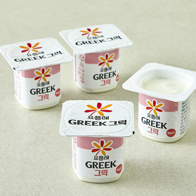 요플레 그릭 복숭아 요거트, 80g, 1개, 4개입