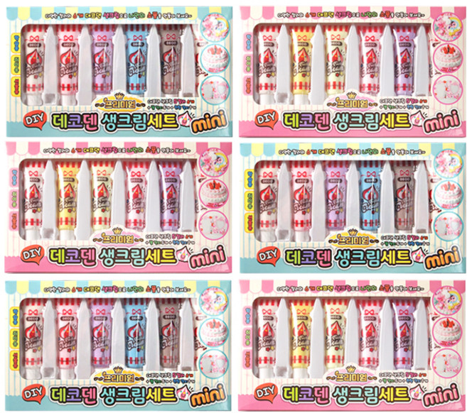 미니 데코덴 생크림 점토, 랜덤발송, 6개