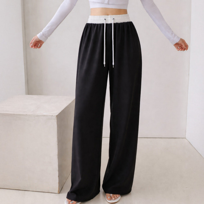 라라온 여성용 배색 밴딩 스트랩 컴포트 와이드 팬츠 26TSP3732