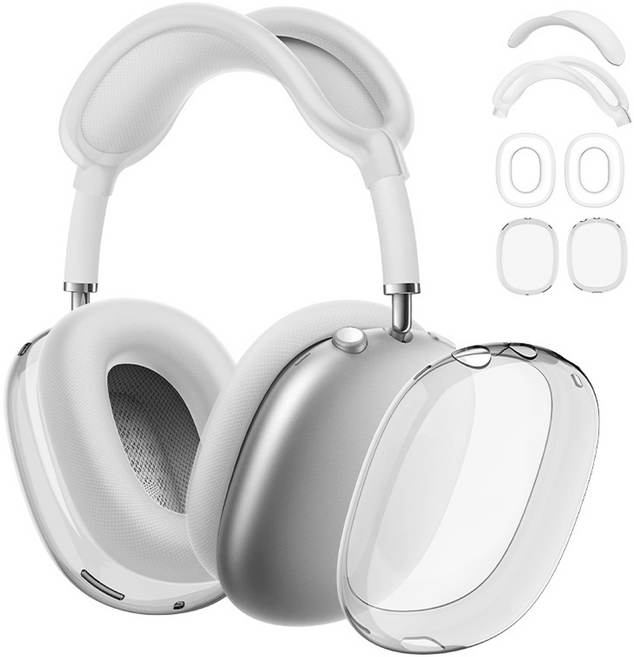 탑피아 깔끔한 에어팟맥스 커버 세트, 투명, 1세트