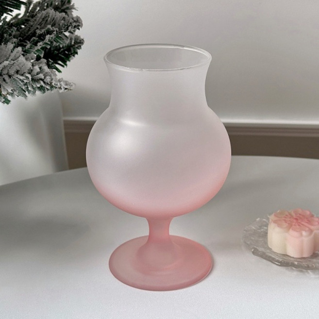 아메리칸로드 핑크볼륨 로맨틱 홈카페 주스 고블렛잔 500ml HR2127, 불투명, 1개