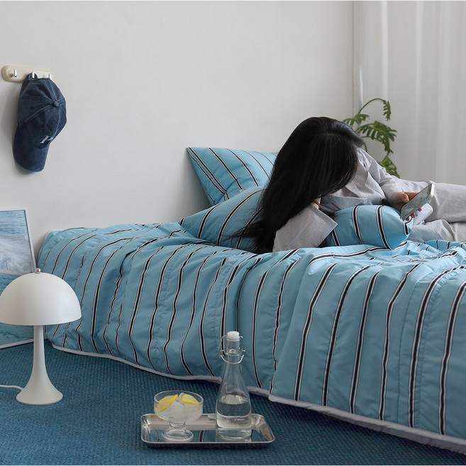 스누즈 썸머엔딩 듀라론 냉감 먼지 없는 여름 이불 패드 세트