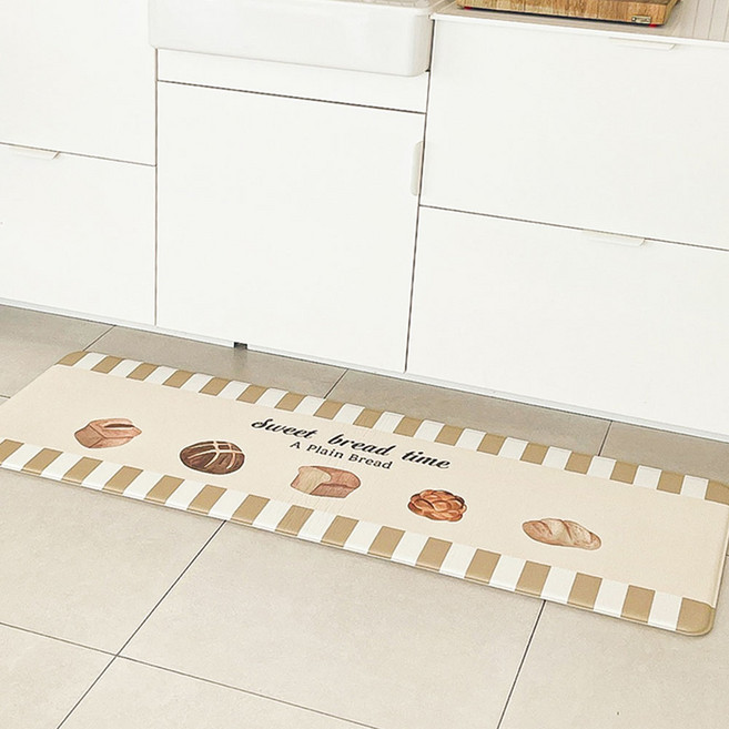 러움 브레드타임 PVC 싱크대 방수 다용도 주방쿠션매트, 1개