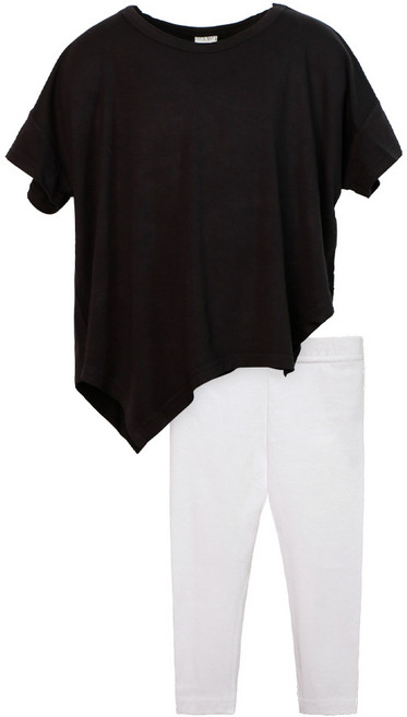 유라비 여아용 오버핏 티셔츠 7부 레깅스 상하 세트