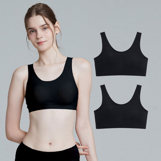 보디가드 여성용 퓨징 프리컷 런닝형 브라 2p