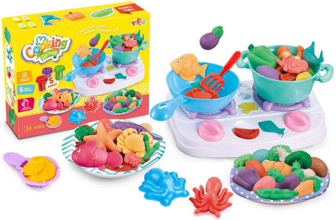 YIQIS 하늘썬별 해피 요리게임 도우 점토놀이 68186, 혼합색상, 2kg, 1개