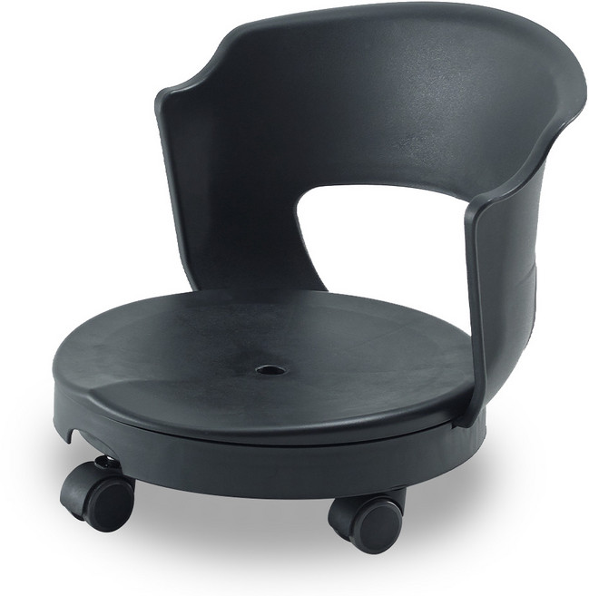 체어포커스 베이직 등받이 에그 좌식바퀴의자 EGB-400, 1개, 블랙