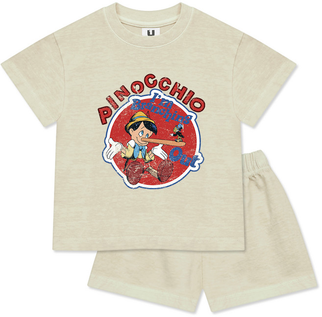 골든래빗 아동용 통기성 여름 D 반팔 포스 피노키오 상하의 세트