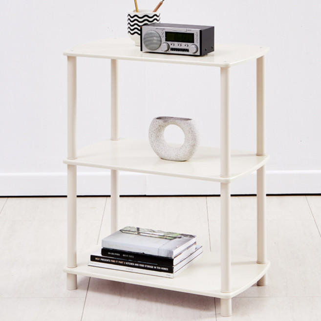 하이라인 갤러리 라운드 사각선반, 아이보리, 3단